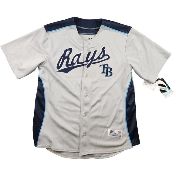 Tampa Bay Rays Baseball Jersey Mens Large Gray Embroidered Stitched MLB Baseball - Picture 1 of 9